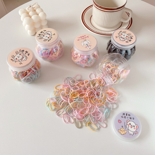 Canned disposable children's rubber band to tie hair, baby girl's hair elastic, small color hair band that does not hurt hair
