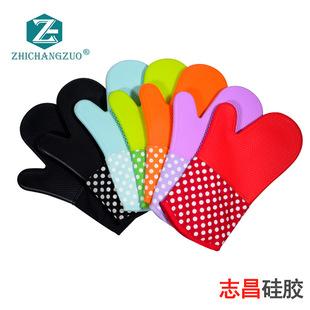 White polka dot cloth honeycomb Gloves oven microwave oven heat insulation baking cotton kitchen silicone gloves in stock