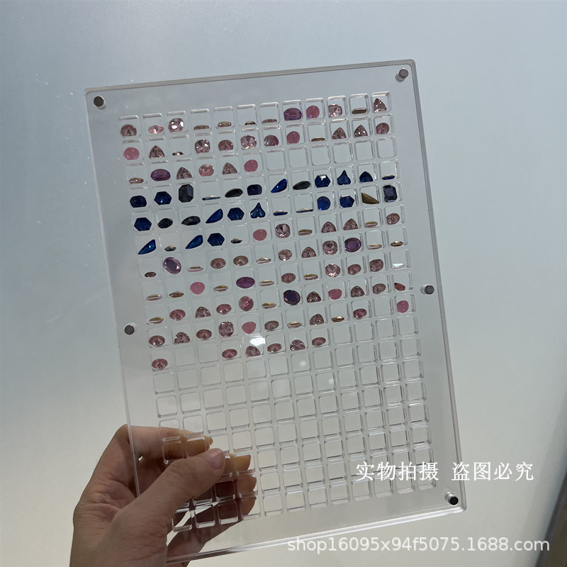 Little Red Book hot manicure acrylic Chinese diamond box jewelry storage box magnetic suction high transparent nail jewelry decorative box