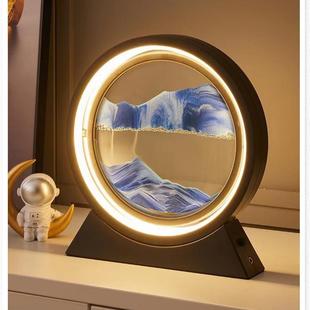 quicksand painting bluetooth audio table lamp ornaments art decompression hourglass desktop dynamic home decorations housewarming gift