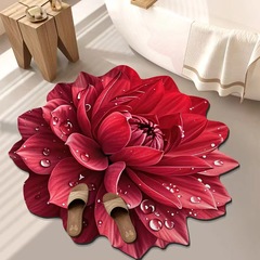 クロスボーダー 3D 立体フラワーフロアマット珪藻泥浴室吸収性フロアマット家庭用滑り止め、汚れ防止、お手入れが簡単なフロアマット