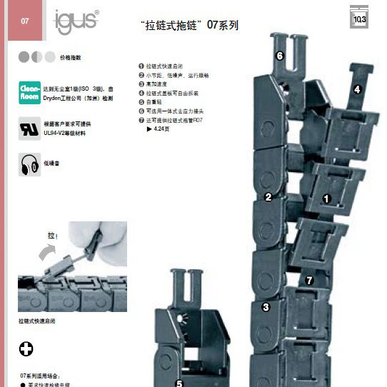 Eagus IGUS застежка-молния серии 07-полностью закрытая застежка-молния серии R07 быстро открывается