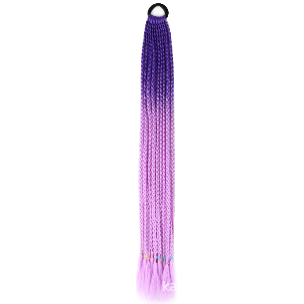 Trenza de tres hilos colorida Trenza sucia Africana Peluca de cola de caballo Color degradado Trenza pequeña Extensión de cabello de fibra química Trenza de 24 pulgadas en stock