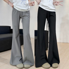 冰丝微喇防晒裤女夏季薄款2026新款垂感休闲速干运动小个子喇叭裤