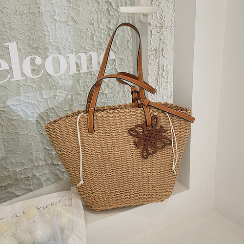 Women's Crossbody Handbag, Straw Woven Bag, Casual Summer Beach Vacation Large Capacity Bag