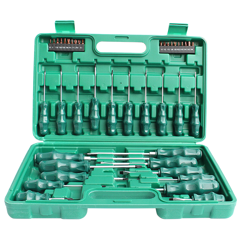 12 piezas de conjunto de destornillador de tornillo de perforación combinación de cabeza magnética golpeando destornillador desmontaje de herramientas de mantenimiento