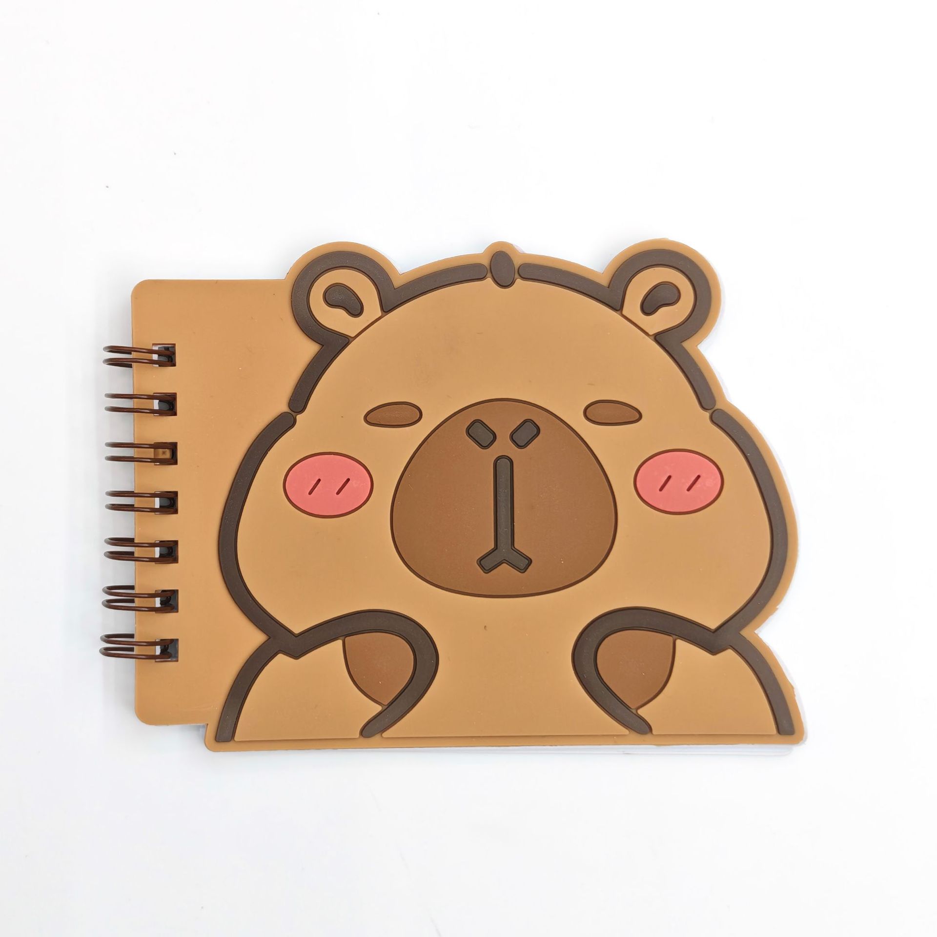 Cubierta de silicona pequeña bobina libro mini dibujos animados especial en forma de cuaderno papelería creativa forma de animal lindo con pluma