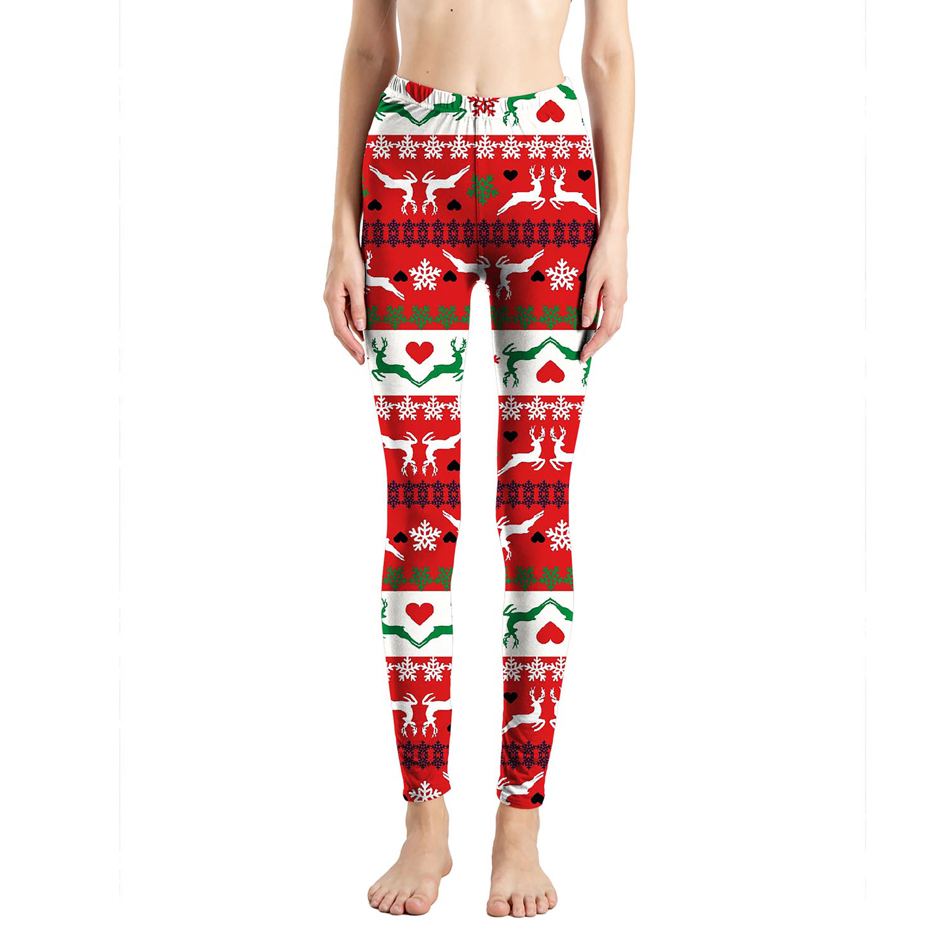 182g Weight Ankle-Length Pants Length Spandex, Polyester Fabric Type High Waist Waist Line Leggings Pants Type Stretchy Elasticity Daily Occasion Breathable Function Skinny Fit Type Christmas Festival Snowflake Pattern Winter, Autumn Season Women'S Gender Simple Style Style Women'S Daily Simple Style Snowflake Ankle-Length Leggings 40