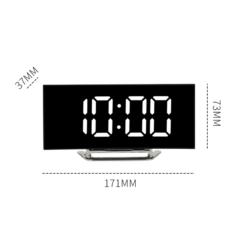 Superficie curva creativa reloj LED gran pantalla reloj electrónico dormitorio sala de estar luz nocturna calendario perpetuo reloj digital
