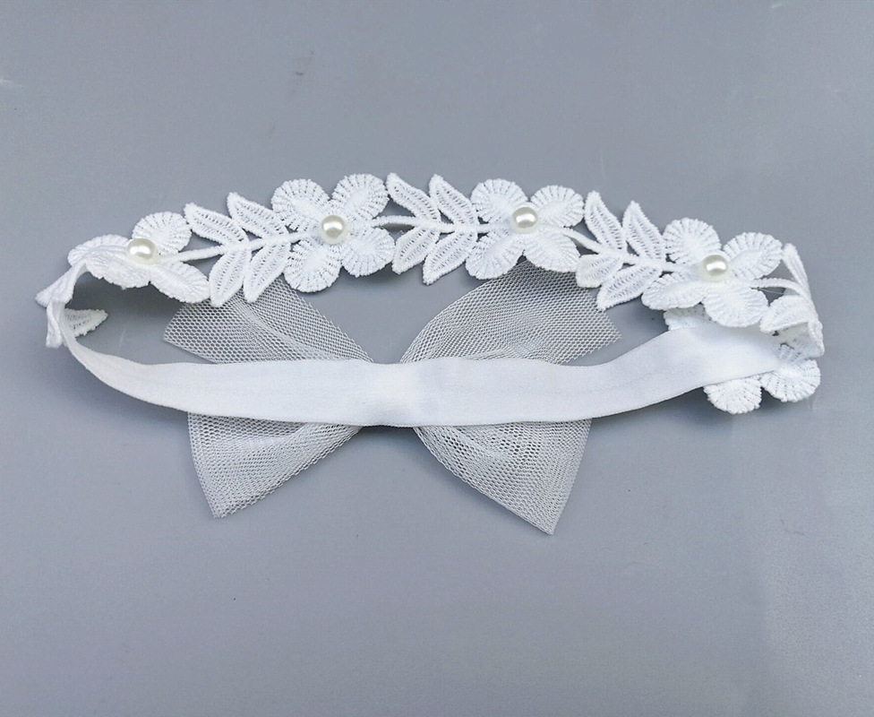 Princess Hair Accessories Pearl Lace Baby Hairband display picture 4