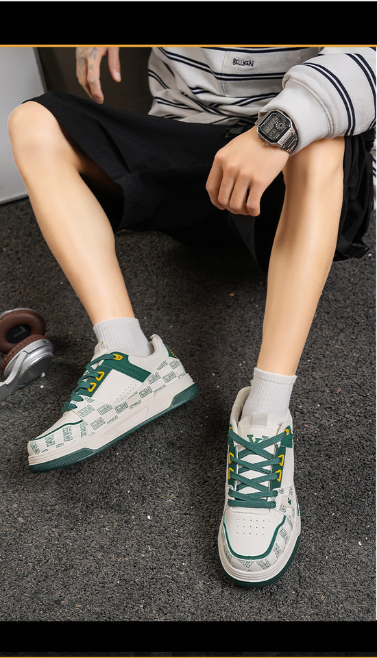 Giày sneaker nam cổ lửng thoáng khí phối màu, đế dày gót 3–5 cm — G 8220m Xanh dương, G 8220m Xanh lá, G8220 màu cam, G8220 xám đen chi tiết 10