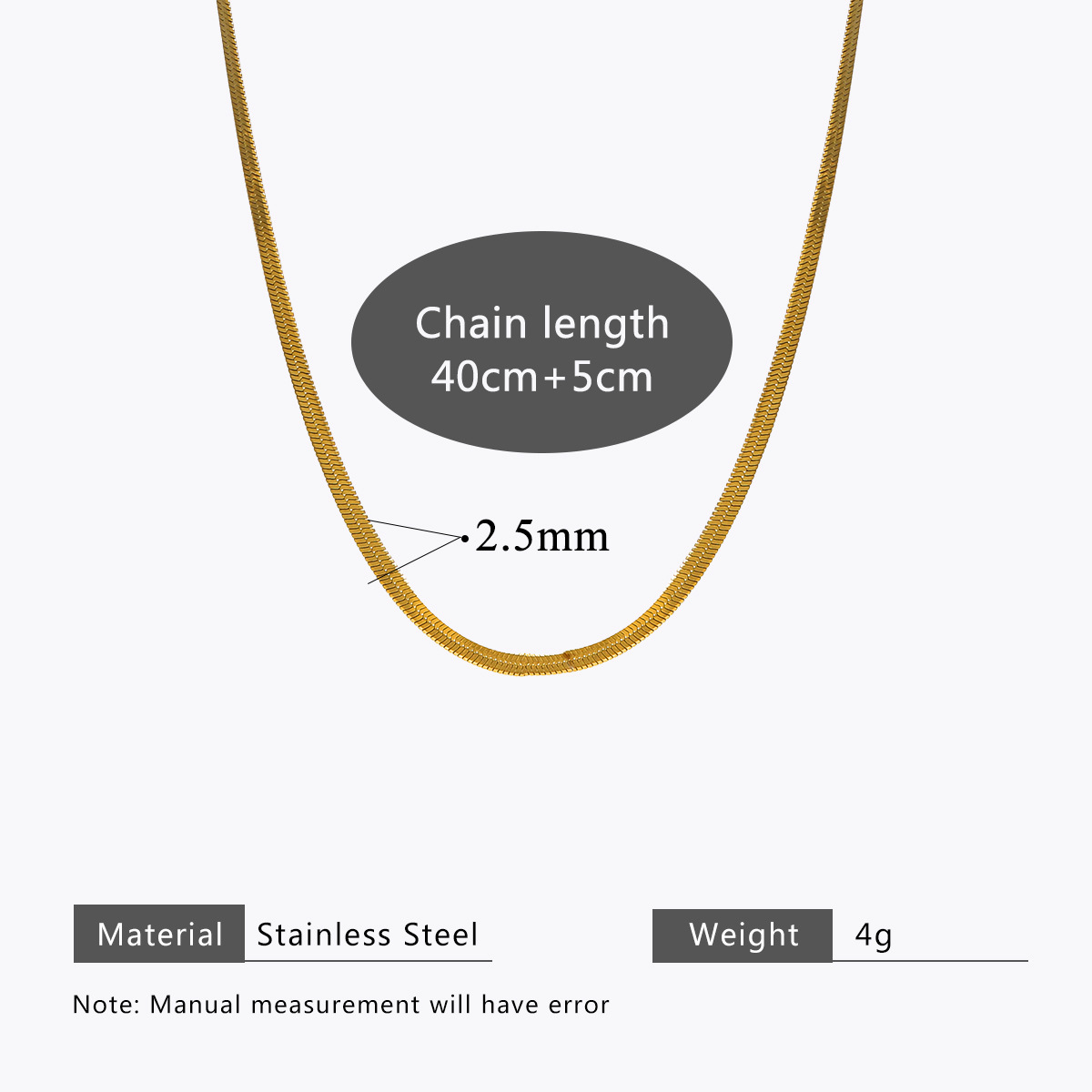 snake chain Chain Type 1 Piece Quantity Wholesale Jewelry Classic Style Heart Shape Solid Color 304 Stainless Steel Plating Snake Chain Necklace