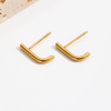 Sophisticated small design earrings stainless steel, simple and elegant design, Korean style