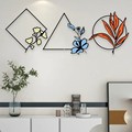 亚马逊热销花卉金属墙艺术植物壁饰客厅卧室居家背景墙装饰挂饰