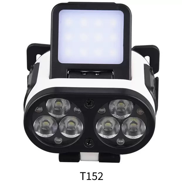 Transfronterizos nueva luz intensa LED inducción luz de cabeza impermeable luz de pesca portátil luz de camping doble fuente de luz