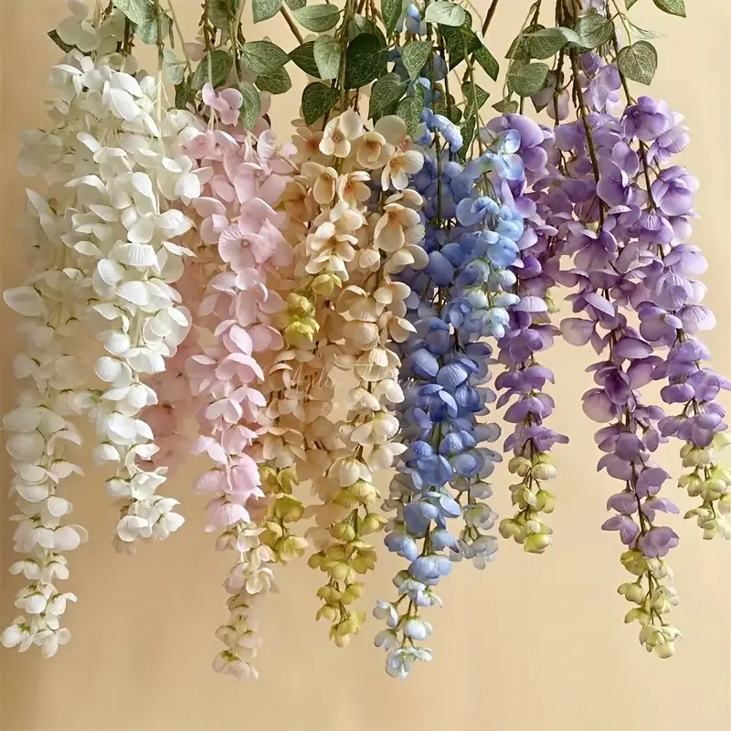 Cross-border hot-selling simulation wisteria albender bean flower artificial flowers hanging green plants home decoration wedding flowers 2