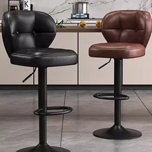 吧台升降椅高脚凳家用吧凳轻奢酒吧椅旋转靠背椅子前台收银吧mω