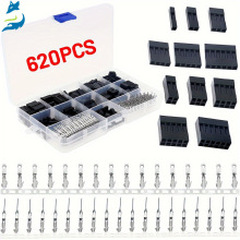 跨境外贸620PCS 盒装 杜邦适配连接器 跳线头端子 排针端子2.54mm