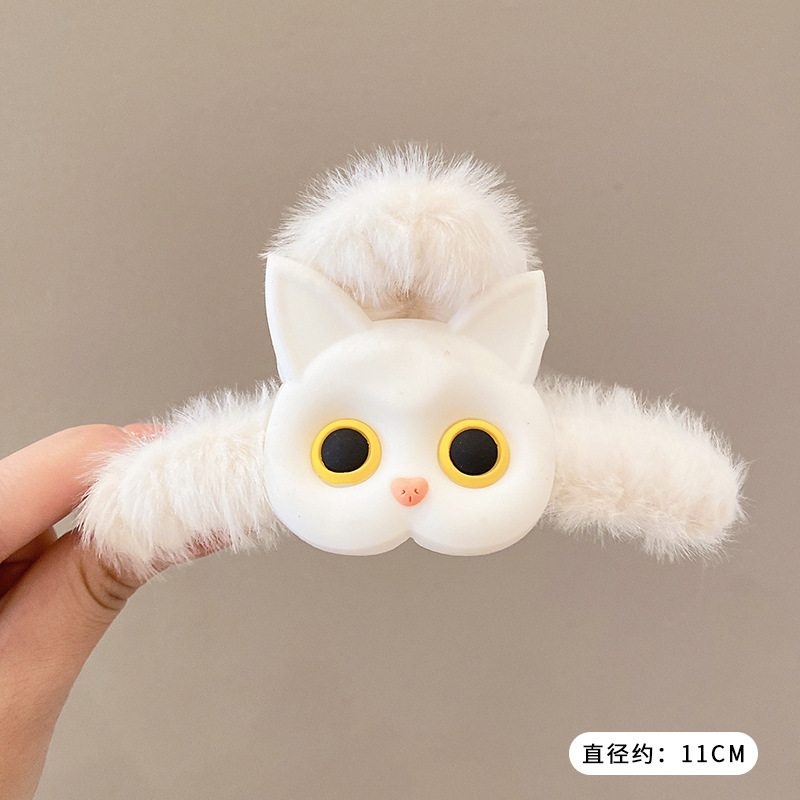 Estilo francés gran felpa clip de pelo de acrílico clip de tiburón Otoño e Invierno horquilla de alto grado versátil agarre del pelo updo tocado de pelo