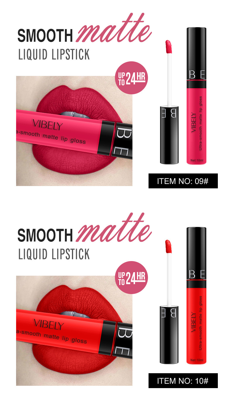 VIBELY Cross-border Makeup Amazon matte non-stick cup lip gloss Non-fading long-lasting liquid Lipstick Export version undefined