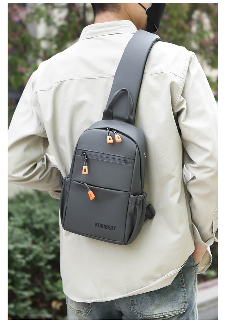 Trendy men's chest bag, water-resistant crossbody bag, casual single-shoulder backpack, fashionable business bag, multi-functional men's bag, cross-border undefined
