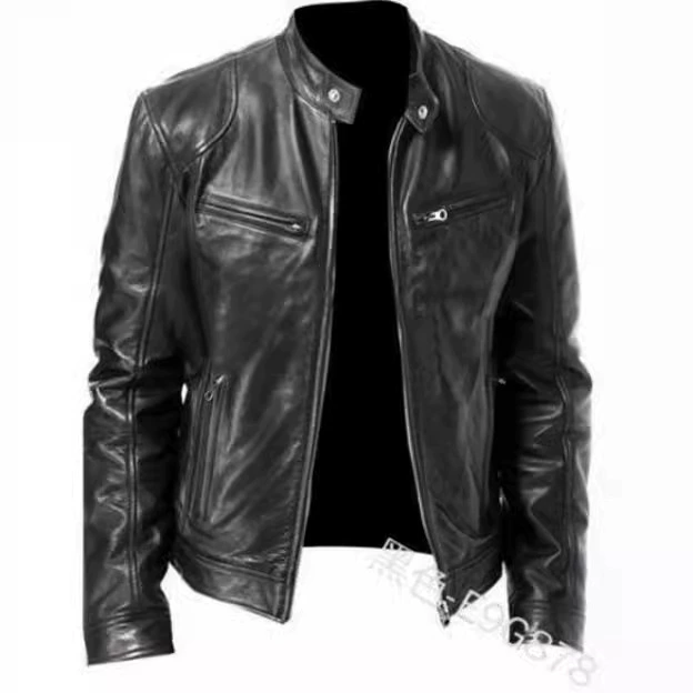 (-border торговля) полиуретановый куртка на молнии, без Amazon, wish, slim fit