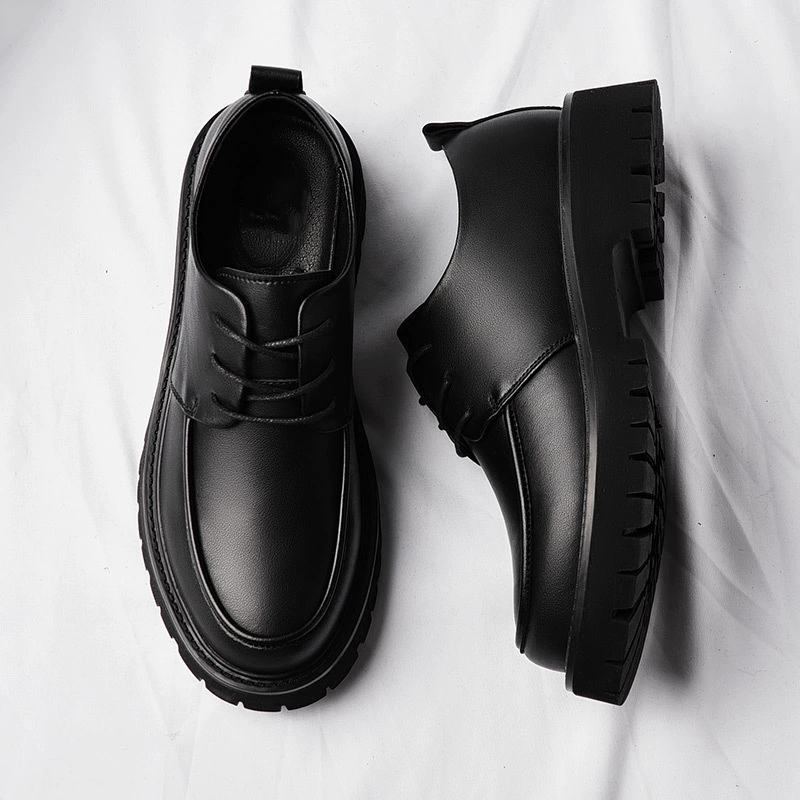 Кожаная обувь, мужская летняя дышащая мужская повседневная деловая обувь из воловьей кожи в британском стиле с увеличенной головой, низкие ботинки Martin в Корейском стиле