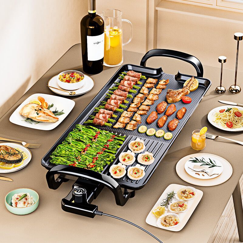 奥克斯电烤盘烤肉盘家用无烟烤肉炉电烤炉烤肉锅电烧烤炉烤鱼肉盘