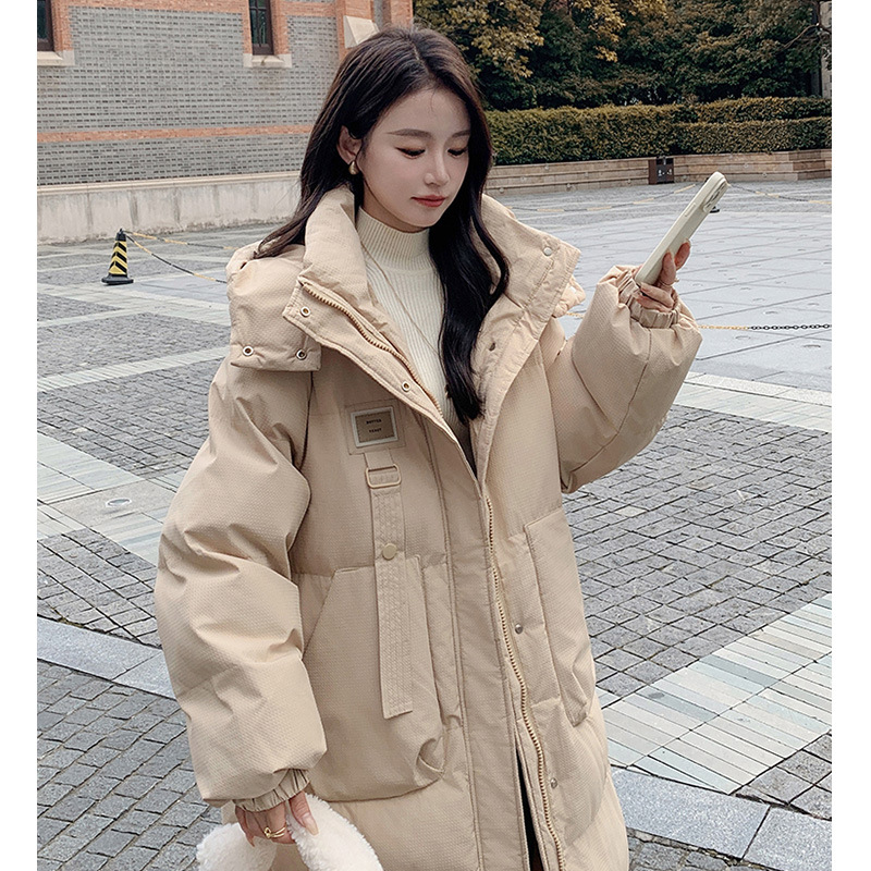 高级感长款羽绒服女冬2025年中长款棉服棉衣过膝外套加厚韩系温柔
