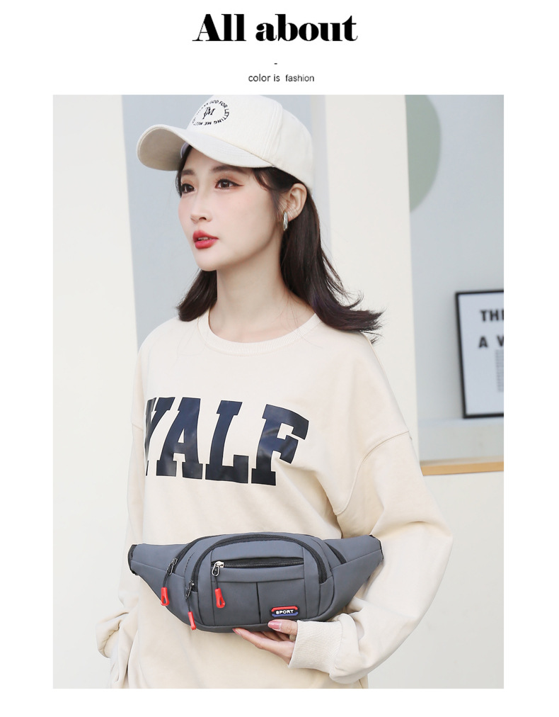New leather waterproof waist bag for men, casual, simple and large-capacity cash register change crossbody bag, retro sporty chest bag undefined