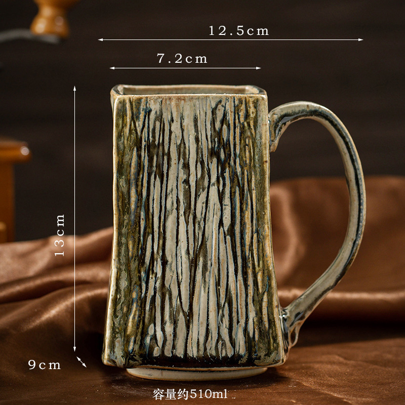 クリエイティブな窯変セラミックコーヒーカップ、大容量マグカップ、見栄えの良いホームオフィスウォーターカップ、朝食ビールカップ|undefined