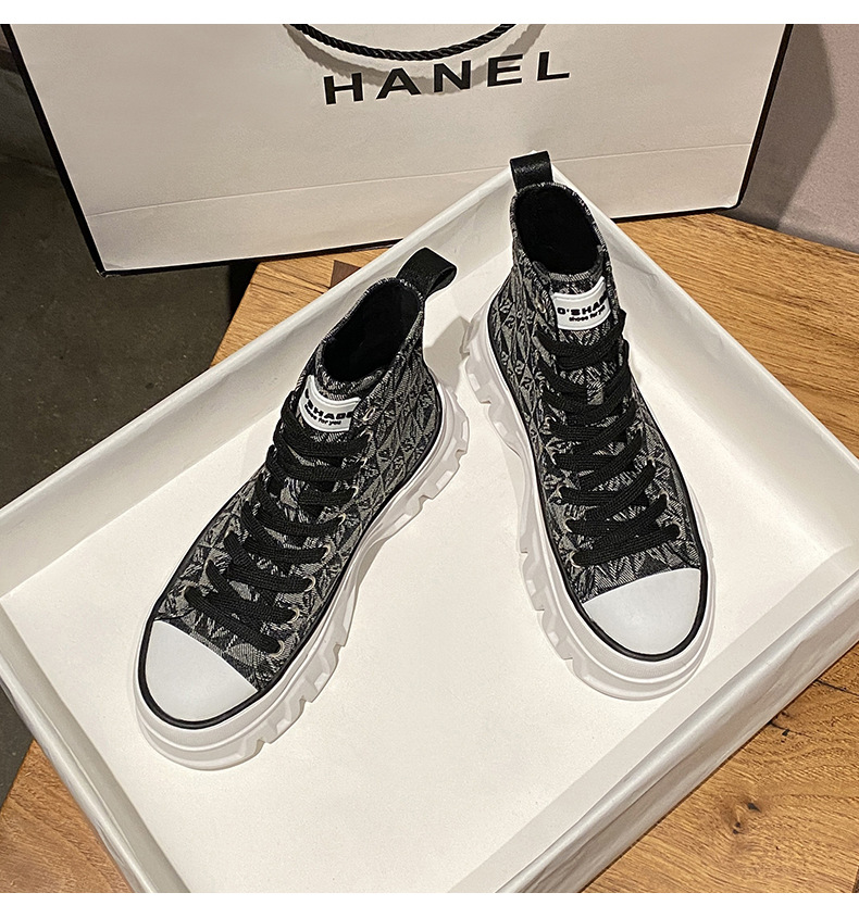 Baskets décontractées en toile à plateforme haute pour femmes, chaussures d'été blanches respirantes à hauteur intérieure polyvalentes pour femmes_voghion.com