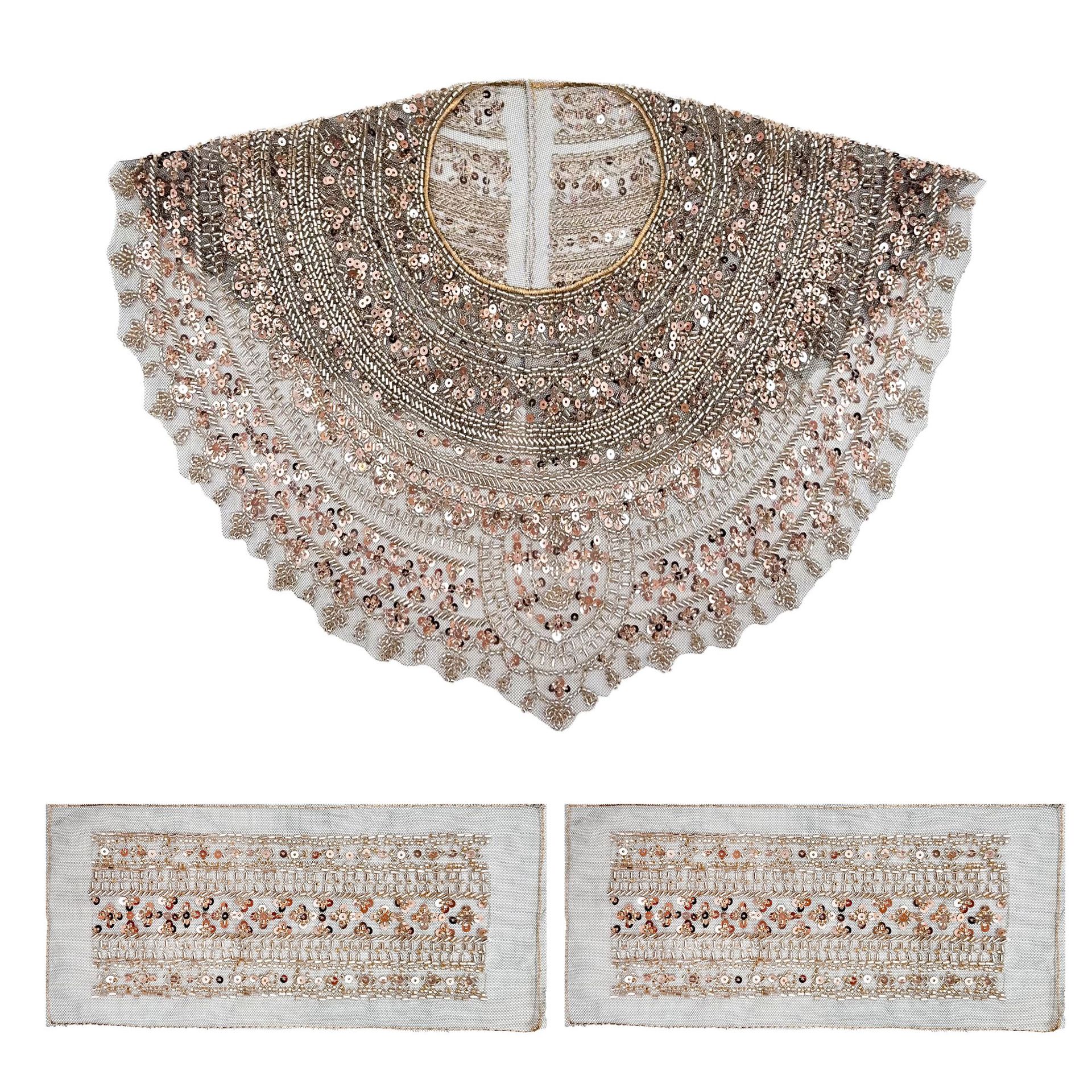 Chal para mujeres con una nueva moda delantera y trasera cuello de encaje gancho flor hueco vestido accesorios de decoración