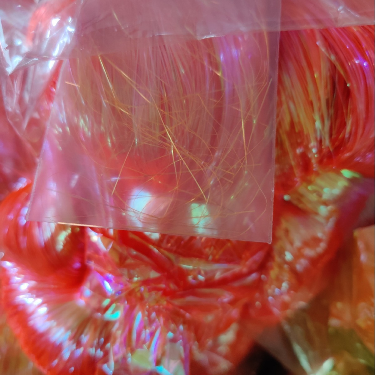 高亮扁型红古铜金属闪光线扁深雪青深紫镭射金属丝橘色彩虹丝条