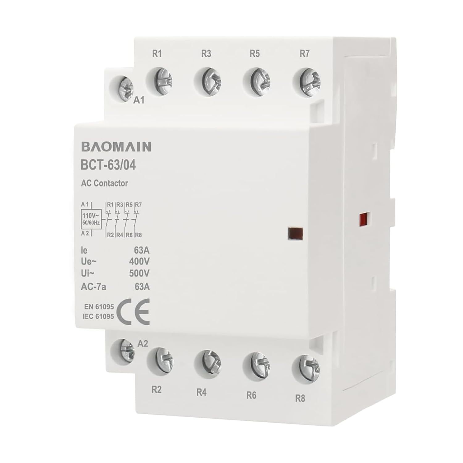 Baomain Normally Closed AC Contactor AC Coil 63A 4 Pole Univ