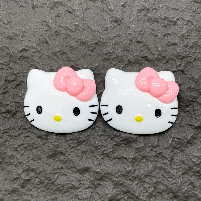 漫画 kt 猫ヘッドリボン樹脂アクセサリークリーム接着剤 diy 携帯電話ケース下駄バックルヘアアクセサリー装飾材料|undefined