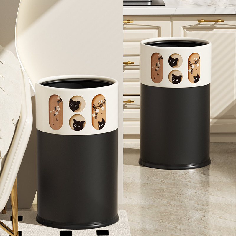 Luxurious and stylish trash can for kitchen and living room, double-layer metal waste bin, high-end, large size, large capacity Luxurious and stylish trash can for kitchen and living room, double-layer metal waste bin, high-end, large size, large capacity