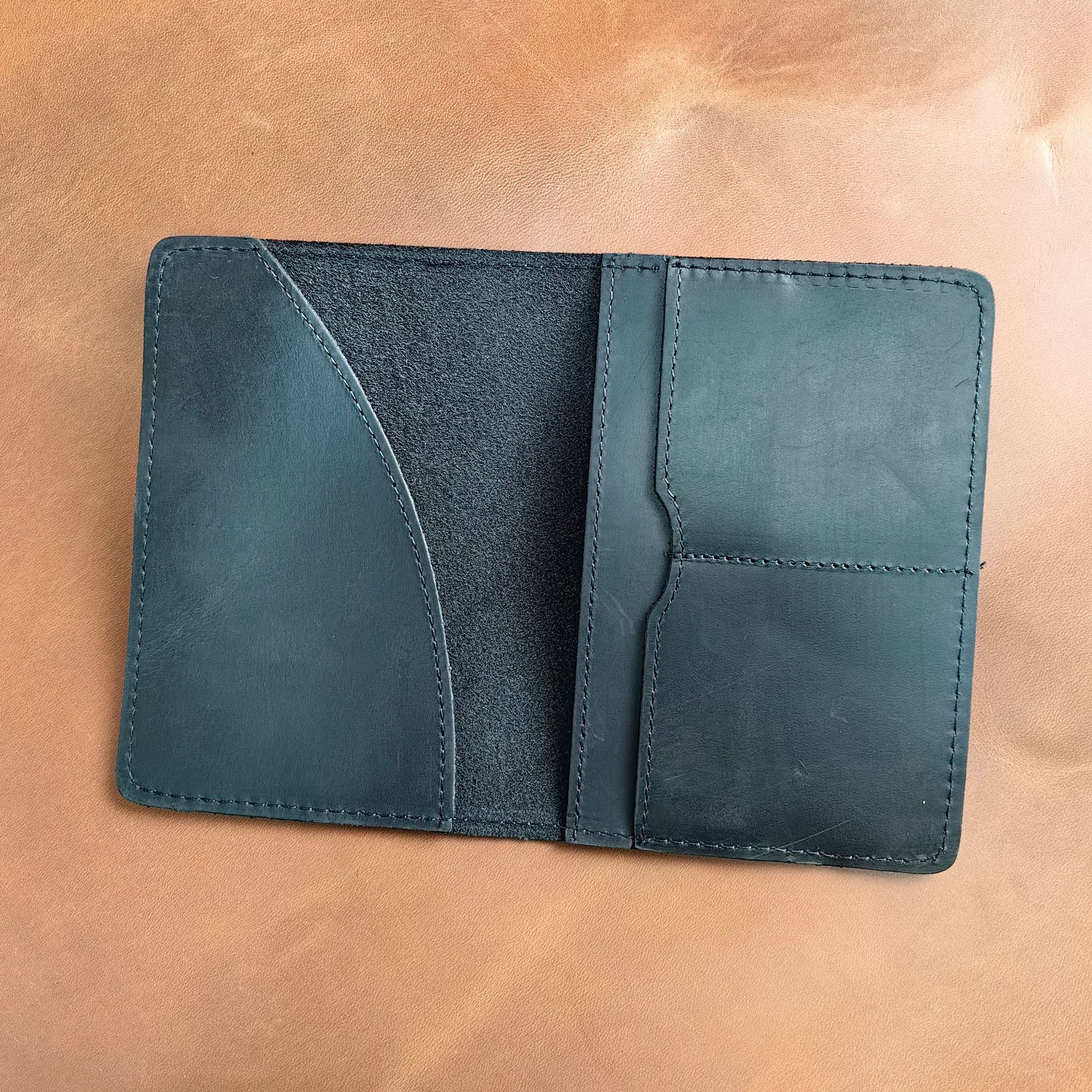 vintage genuine leather passport bag crazy horse leather multi function multi card wallet document bag ticket holder coin bag_voghion.com