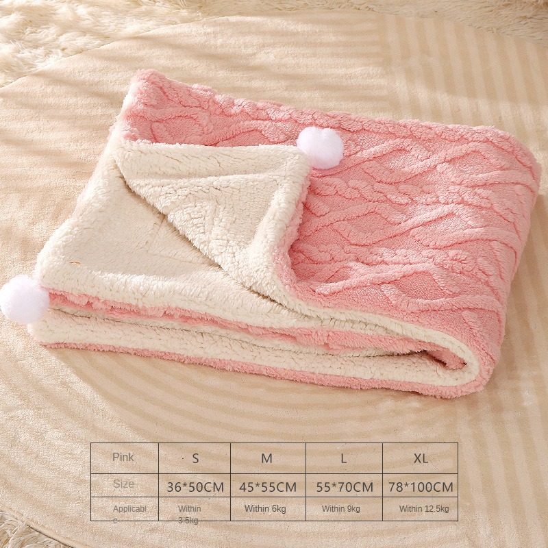 Venta al por mayor transfronteriza de mantas para mascotas, alfombras para gatos de doble cara, nidos cálidos para gatos de invierno, edredones pequeños, alfombras para dormir para mascotas de color sólido