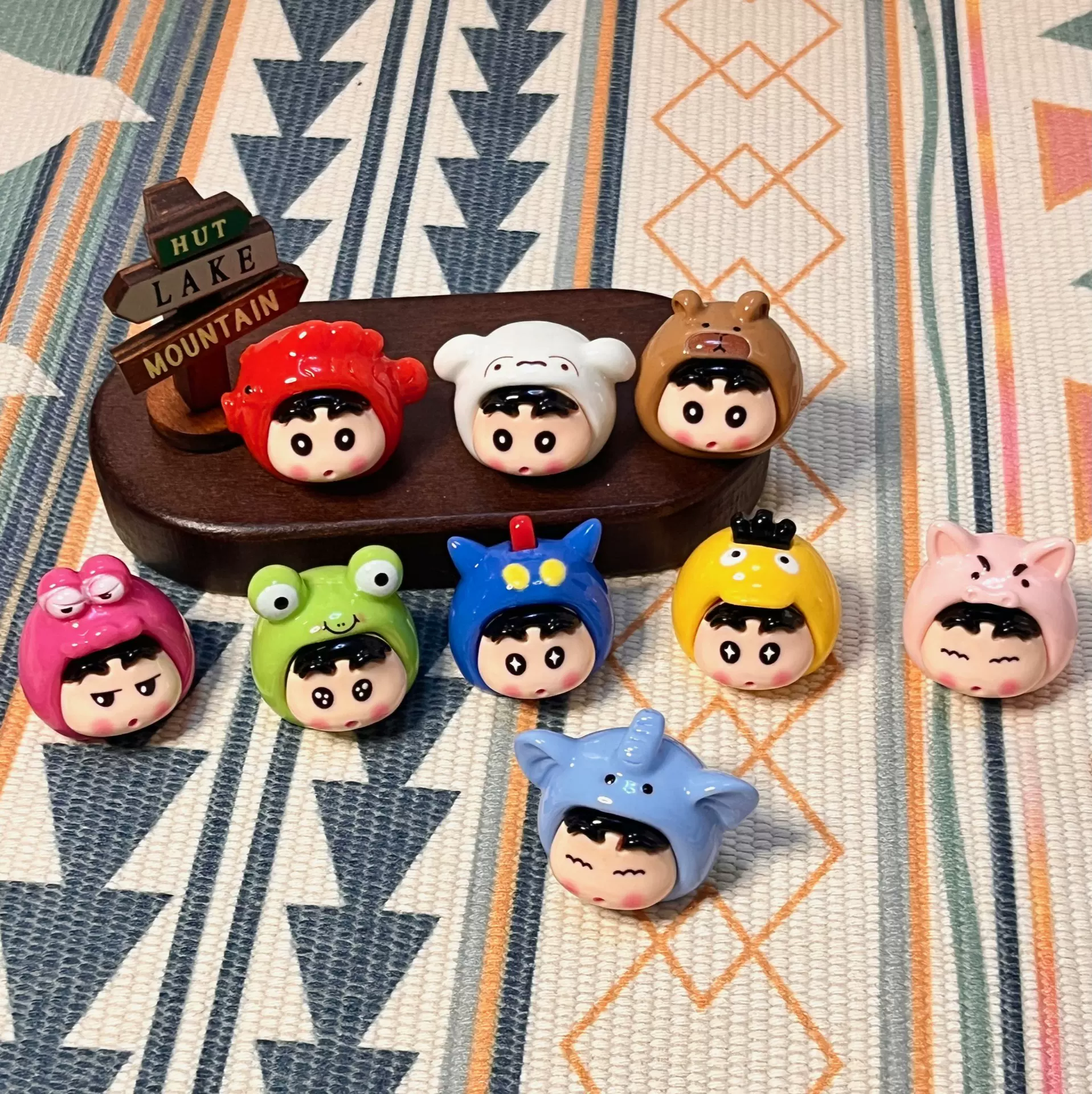 蜡笔小新实色高透diy饰品配件树脂摆件桌面小摆件潮玩盲袋盲盒