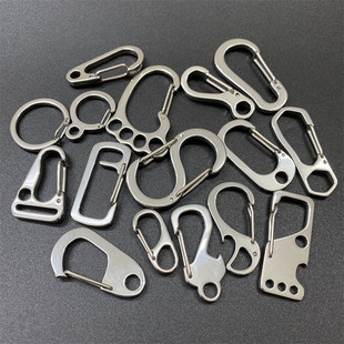 Cross-Border 304 Stainless Steel Accessories Luggage Buckle Metal Men's and Women's Waist Keychain Car Lock Keychain Outdoor Anti-Rust Quick