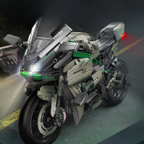 Panlos 672101-10 Lighting Version Technology Group 1:5 Motorcycle Building Block Set for Boys