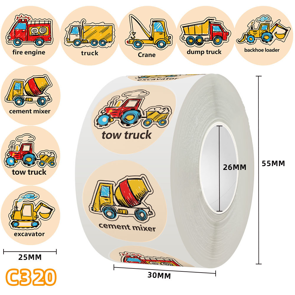 C320; 25 mm/500 pegatinas/rollo