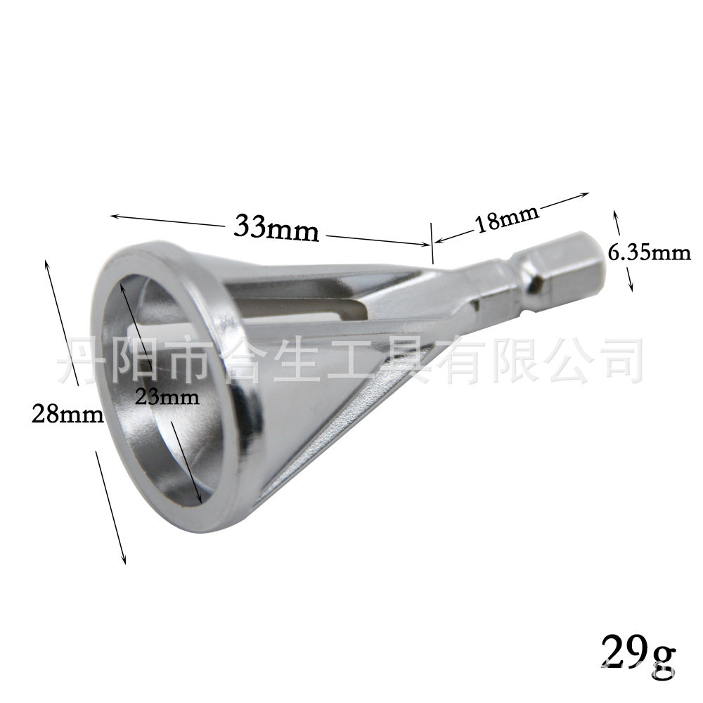 Nuevo biselador externo transfronterizo, desbarbado de acero de alta velocidad, mango triangular de tres hojas, mango hexagonal, taladro eléctrico negro dorado