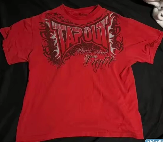 StreetWear Tapout T-shirt Y2K мужская хип-хоп надписи графика крупная футболка Харадзюку