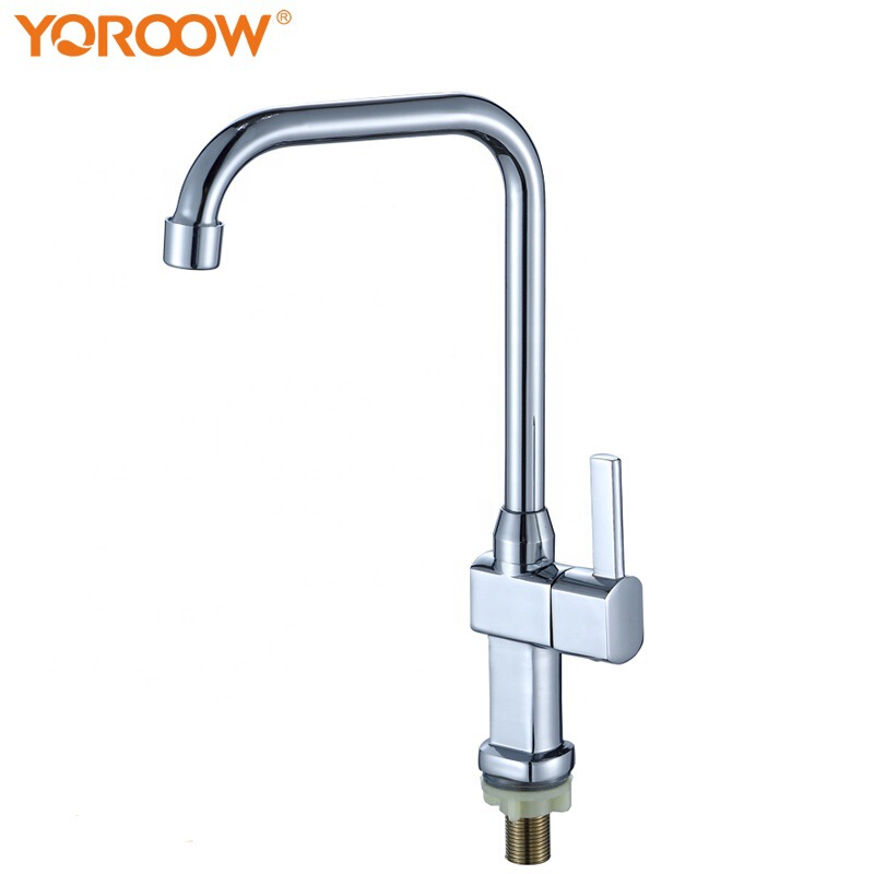 Cross-Border Export to Vietnam Foreign Trade Silver Single Cold Water Faucet Fashion Design Chrome-Plated Single Pole Single Hole Kitchen Faucet