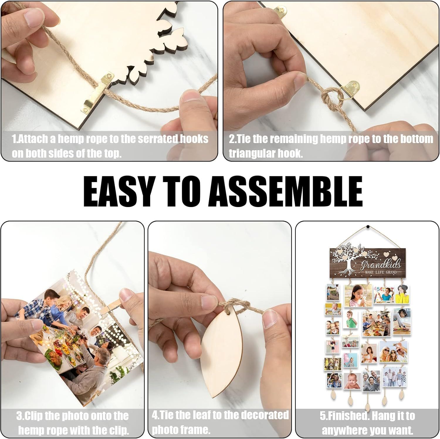 Marco de fotos de madera maciza de Amazon Marco DE FOTOS conmemorativo del bebé Árbol de vida de madera maciza Marco de fotos de pantalla de escritorio multi-especificación