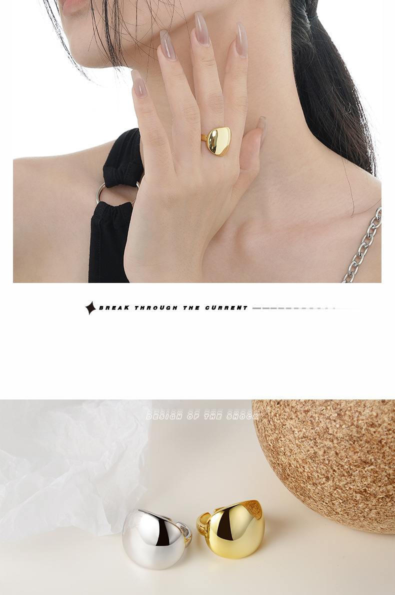 Fashion Geometric Sterling Silver Plating Open Ring 1 Piece