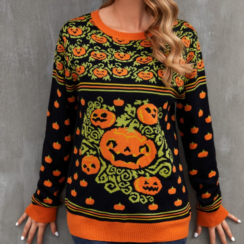 Spot suéteres personalizados comercio exterior transfronterizo Amazon primavera y otoño suéter abrigo calavera europea y americana cárdigan de punto de Halloween