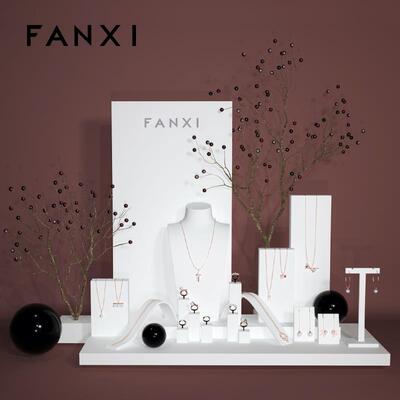 【凡西】高档珠宝道具套装白色烤漆首饰展示架耳环项链手镯戒指架
